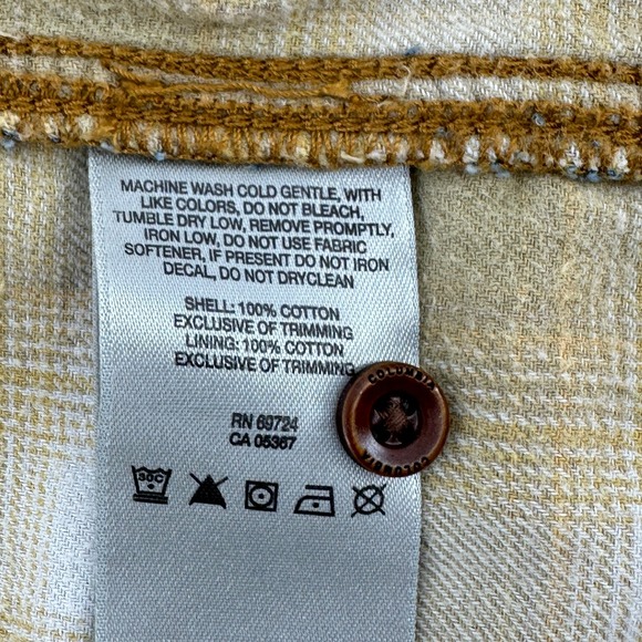 Columbia Men's Large Regular Fit Denim Shirt Plaid Flannel Lined Long Sleeve - Picture 7 of 11